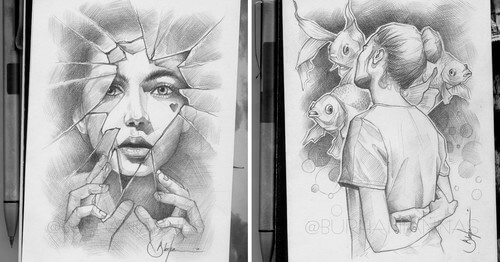 Design Stack: A Blog about Art, Design and Architecture: Pencil Drawings  Depicting Emotions